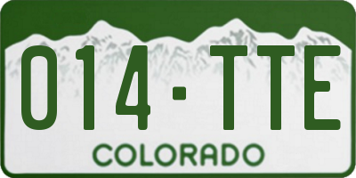 CO license plate 014TTE