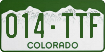 CO license plate 014TTF