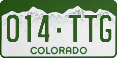 CO license plate 014TTG