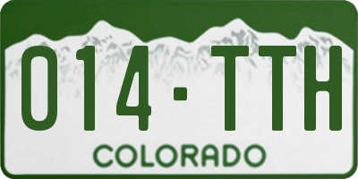 CO license plate 014TTH