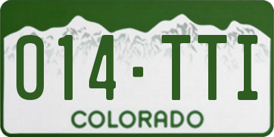 CO license plate 014TTI