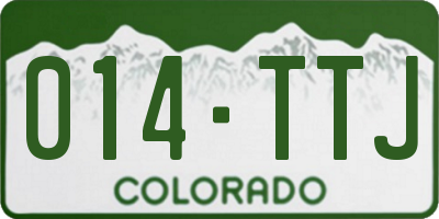 CO license plate 014TTJ