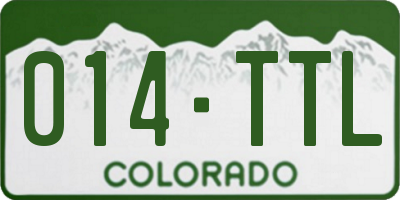 CO license plate 014TTL