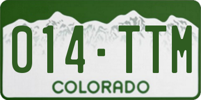 CO license plate 014TTM