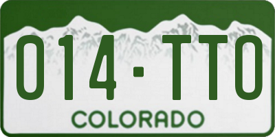 CO license plate 014TTO