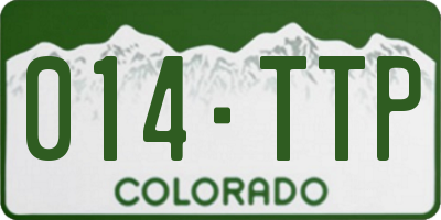 CO license plate 014TTP