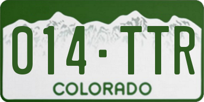 CO license plate 014TTR
