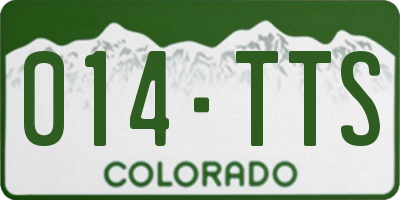 CO license plate 014TTS