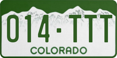 CO license plate 014TTT