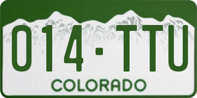 CO license plate 014TTU