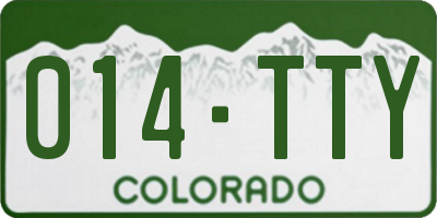 CO license plate 014TTY