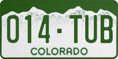 CO license plate 014TUB