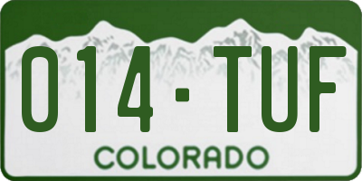 CO license plate 014TUF