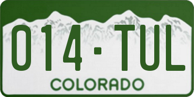 CO license plate 014TUL