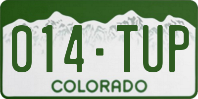 CO license plate 014TUP