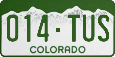 CO license plate 014TUS
