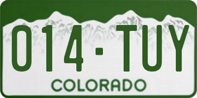 CO license plate 014TUY