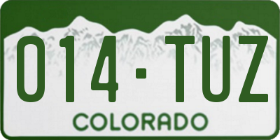 CO license plate 014TUZ