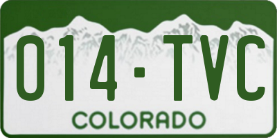 CO license plate 014TVC