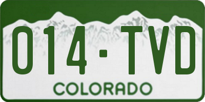 CO license plate 014TVD