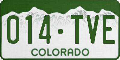 CO license plate 014TVE