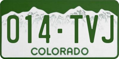 CO license plate 014TVJ