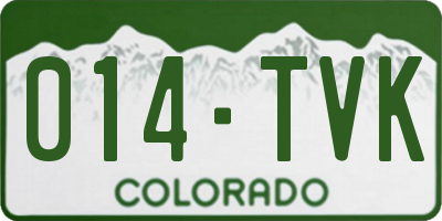 CO license plate 014TVK