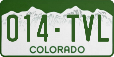 CO license plate 014TVL