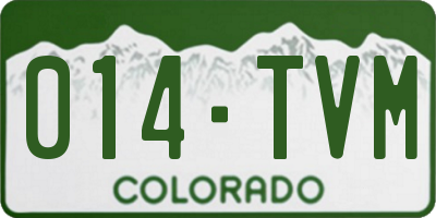 CO license plate 014TVM