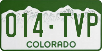 CO license plate 014TVP