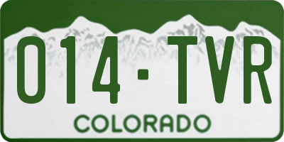 CO license plate 014TVR