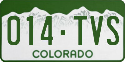 CO license plate 014TVS