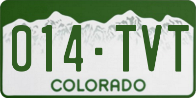 CO license plate 014TVT