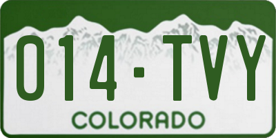 CO license plate 014TVY