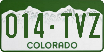 CO license plate 014TVZ
