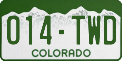 CO license plate 014TWD