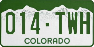 CO license plate 014TWH