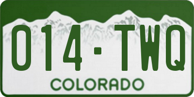 CO license plate 014TWQ