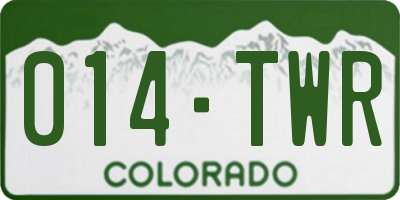 CO license plate 014TWR