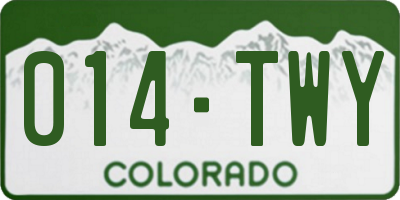 CO license plate 014TWY