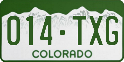 CO license plate 014TXG