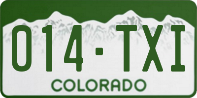 CO license plate 014TXI