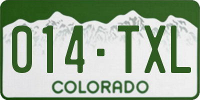 CO license plate 014TXL