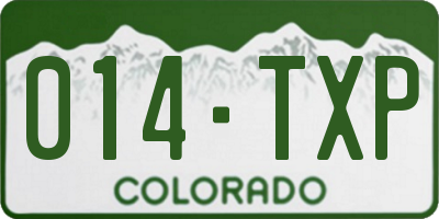 CO license plate 014TXP