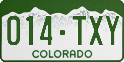 CO license plate 014TXY