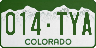 CO license plate 014TYA