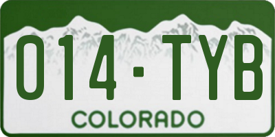 CO license plate 014TYB