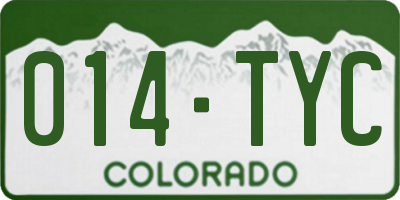 CO license plate 014TYC