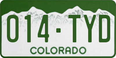 CO license plate 014TYD