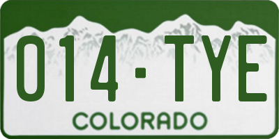 CO license plate 014TYE